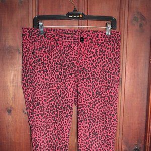 Guess pink leapord print pants